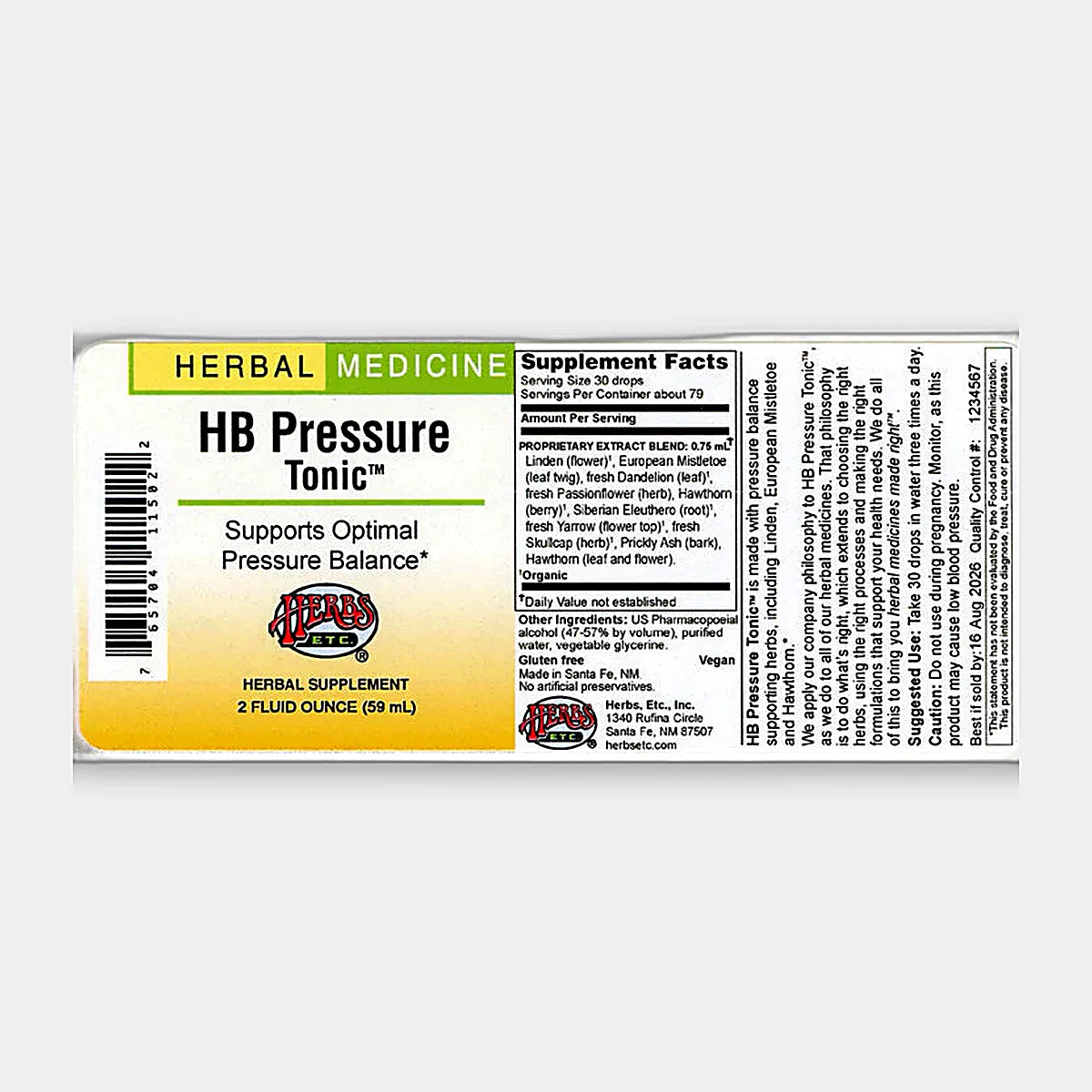 HB Pressure Tonic 2 OZ