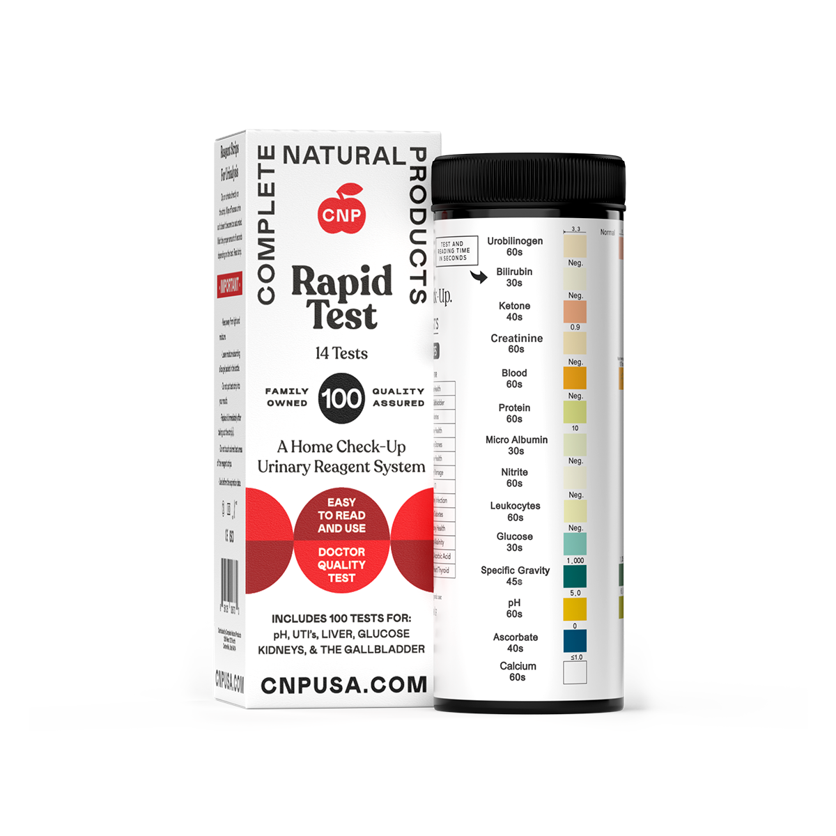 Rapid Urine Test Strips: 14 tests (100 count)